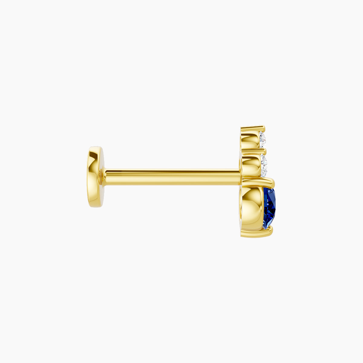 Sif | 18k Yellow Gold 8 mm 6.5 mm Sapphire & Diamond Piercing