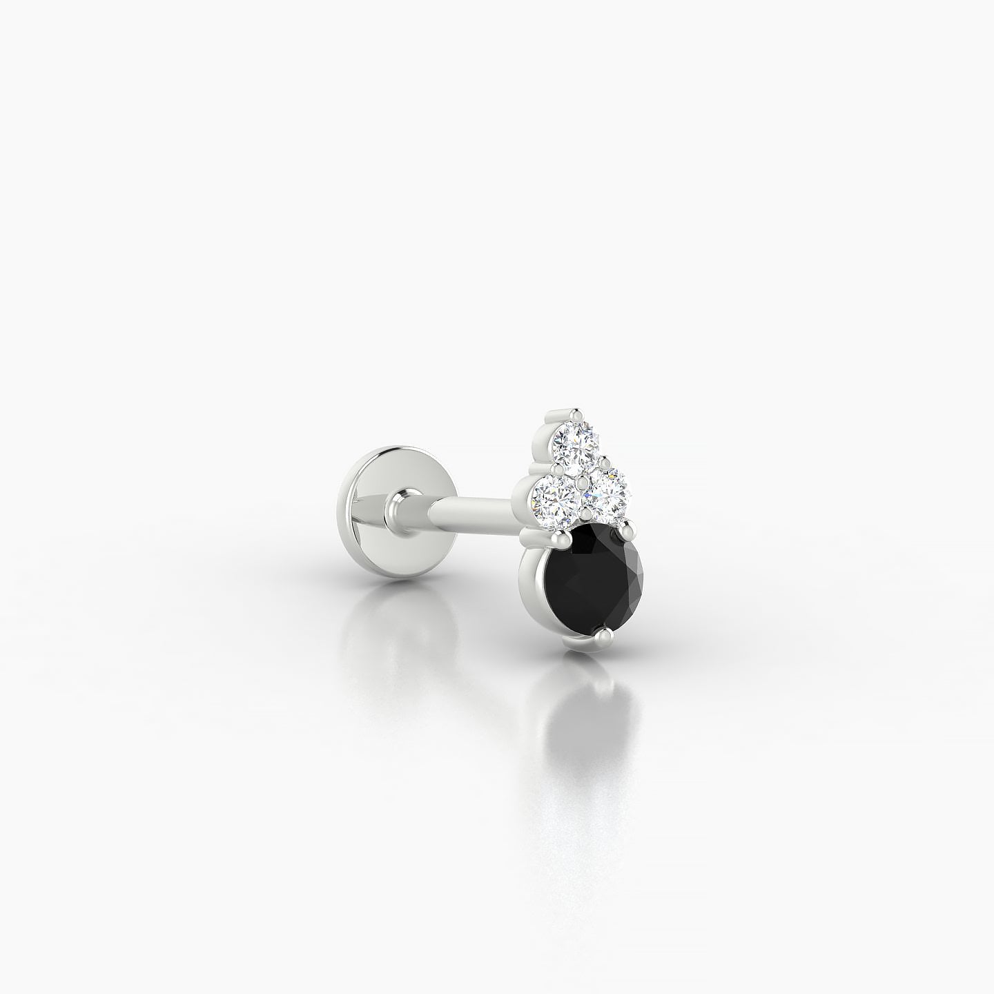 Sif | 18k White Gold 8 mm 7 mm Black Diamond & Diamond Piercing