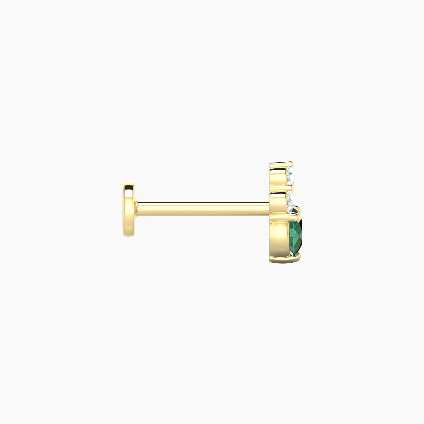 Sif | 18k Yellow Gold 8 mm 7 mm Emerald & Diamond Piercing