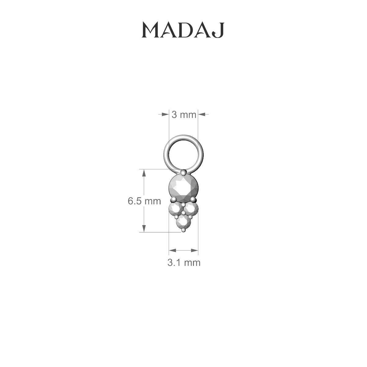 Sif | 18k Rose Gold 6.5 mm Diamond Charm