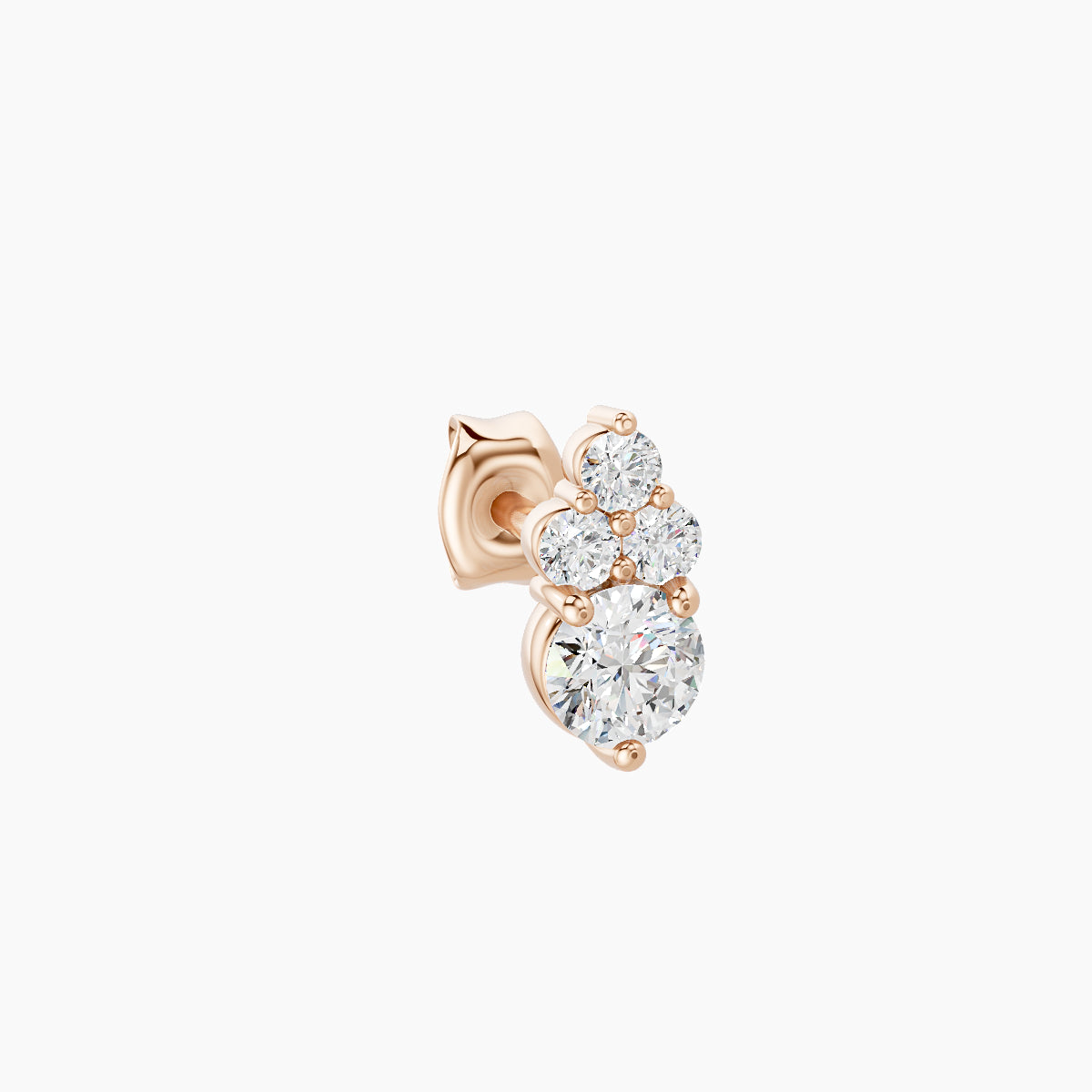 Sif | 18k Rose Gold 6.5 mm Diamond Earring