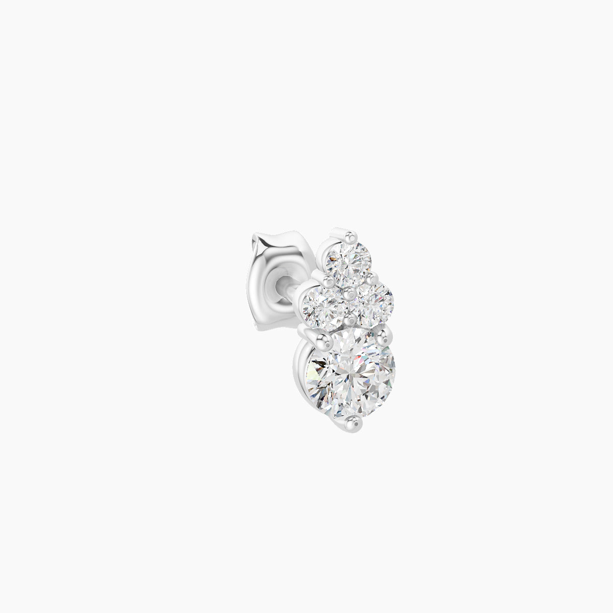Sif | 18k White Gold 6.5 mm Diamond Earring