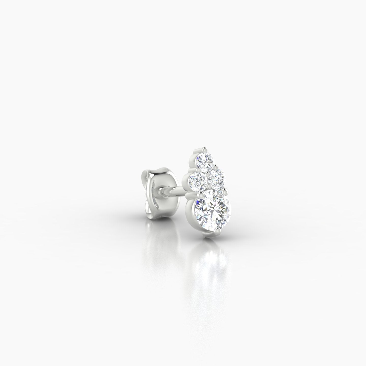 Sif | 18k White Gold 7 mm Diamond Earring