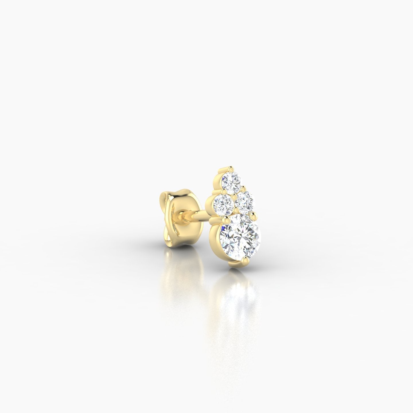Sif | 18k Yellow Gold 7 mm Diamond Earring