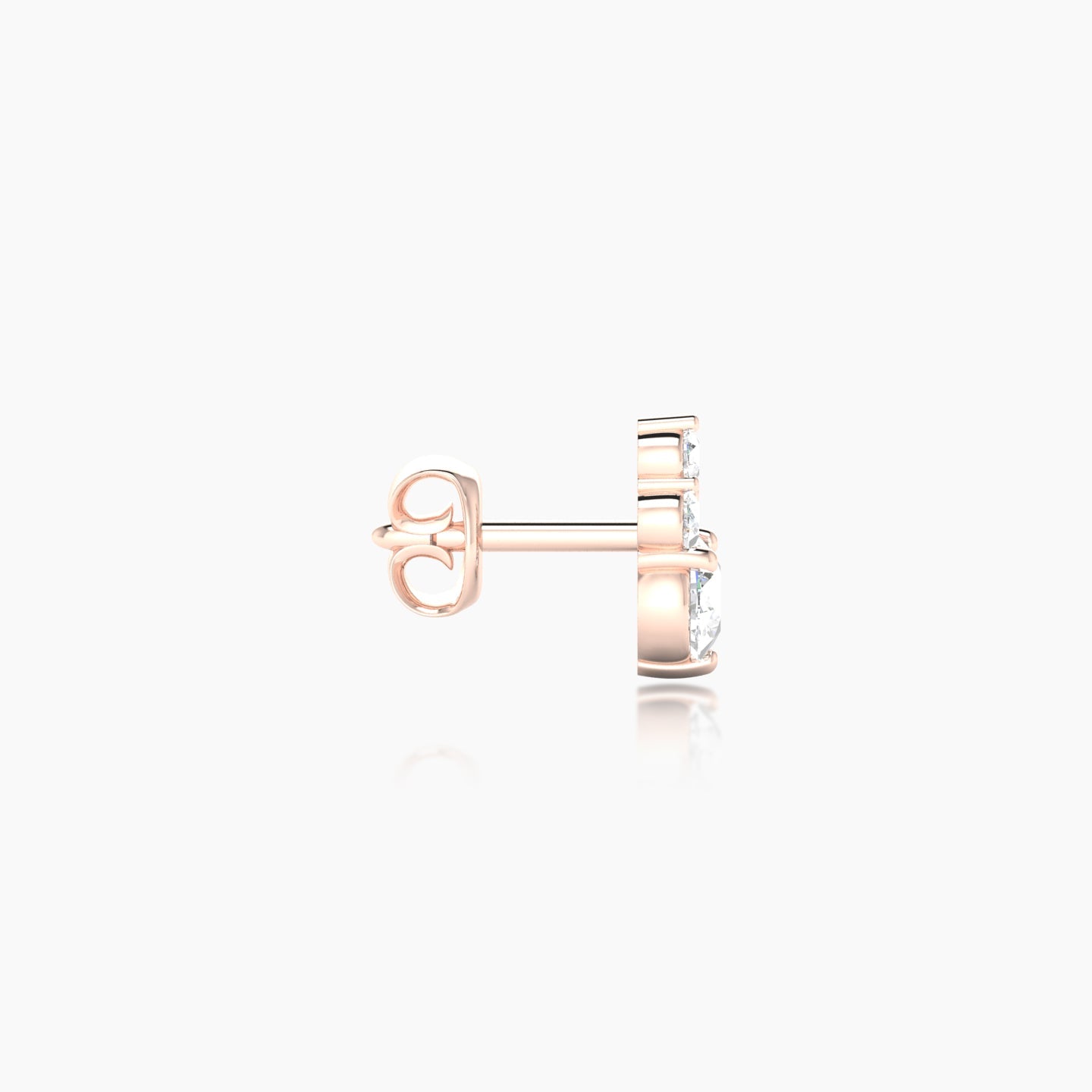 Sif | 18k Rose Gold 7 mm Diamond Earring