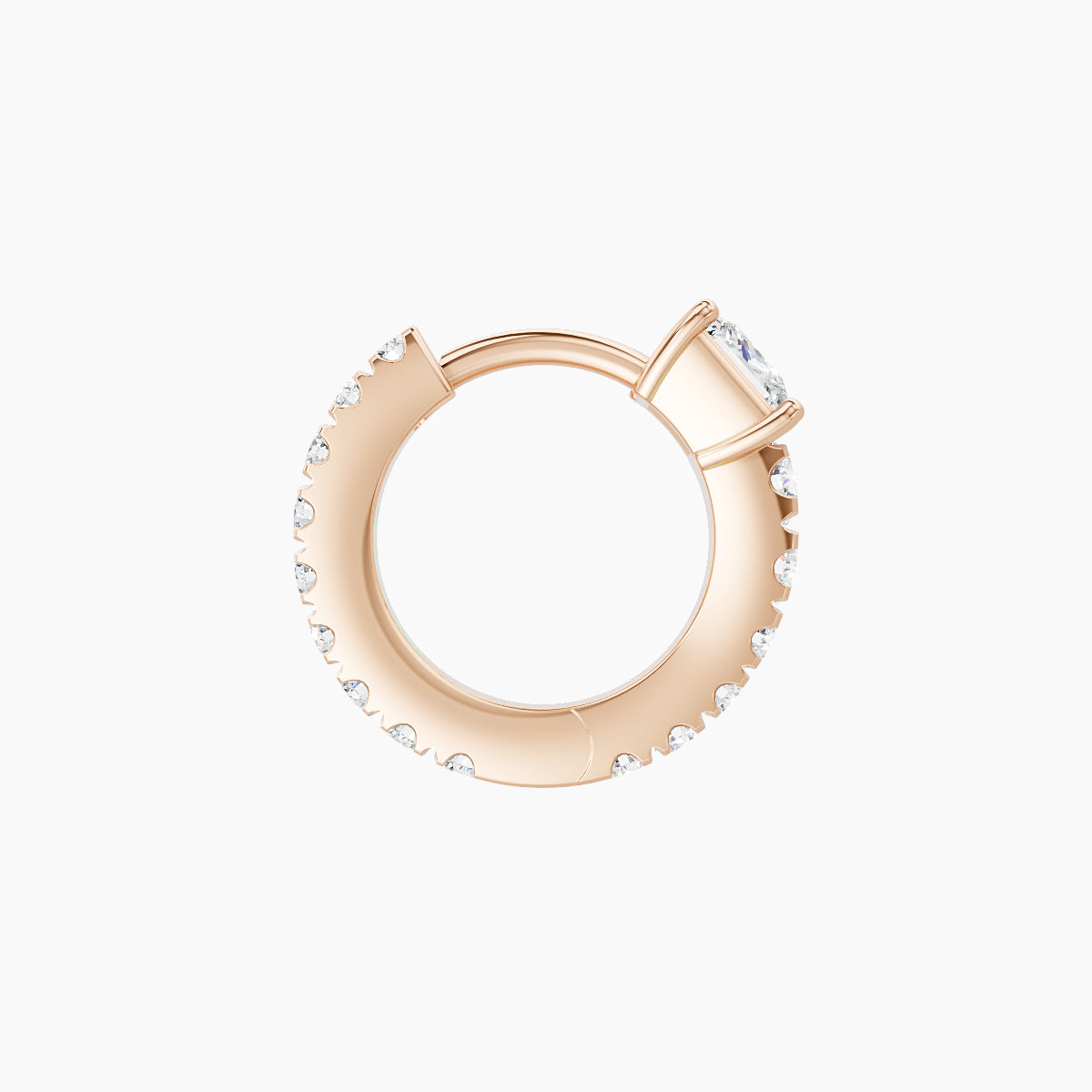 Sita | 18k Rose Gold 6.5 mm Princess Diamond Hoop Piercing
