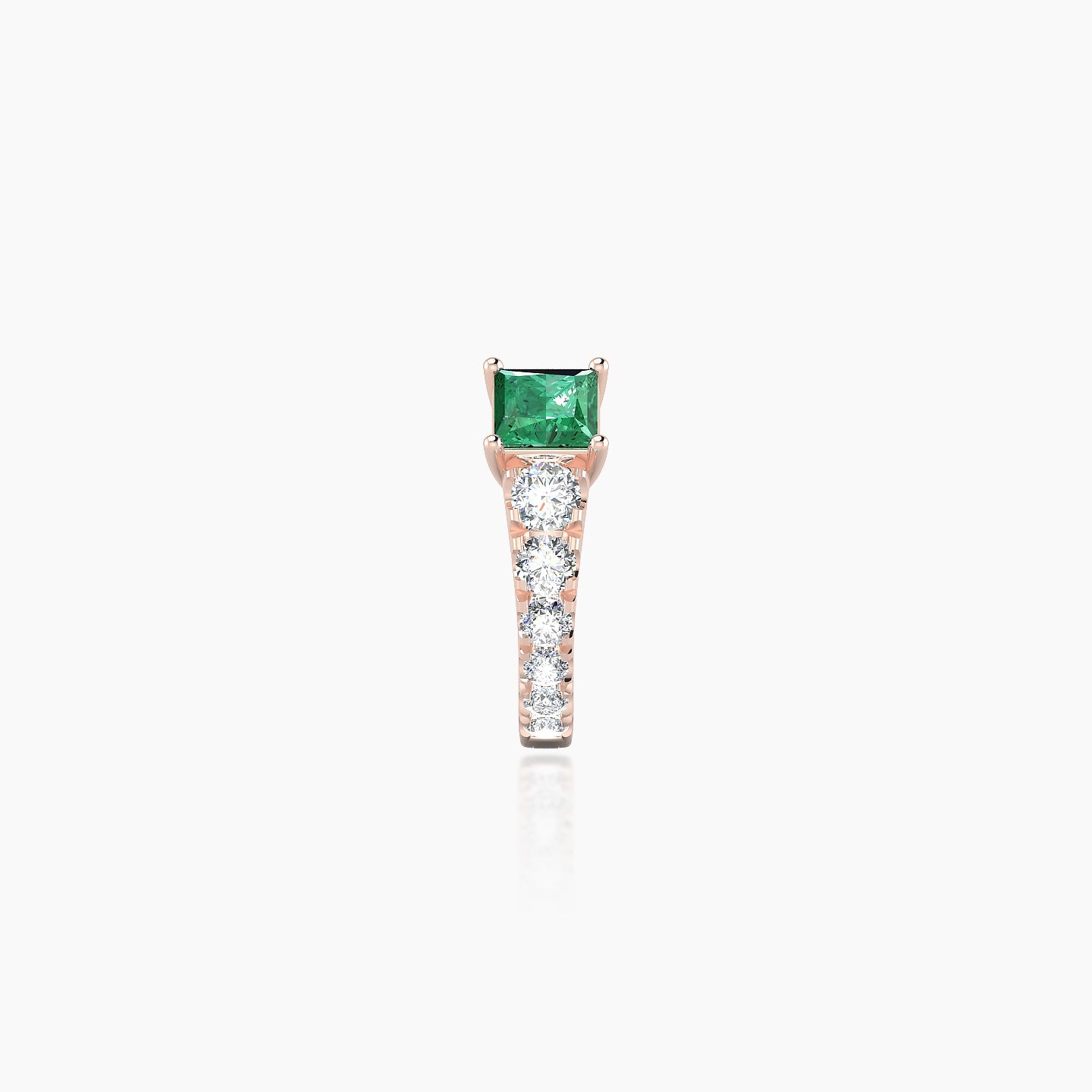 Sita | 18k Rose Gold 6.5 mm Princess Emerald & Diamond Hoop Piercing