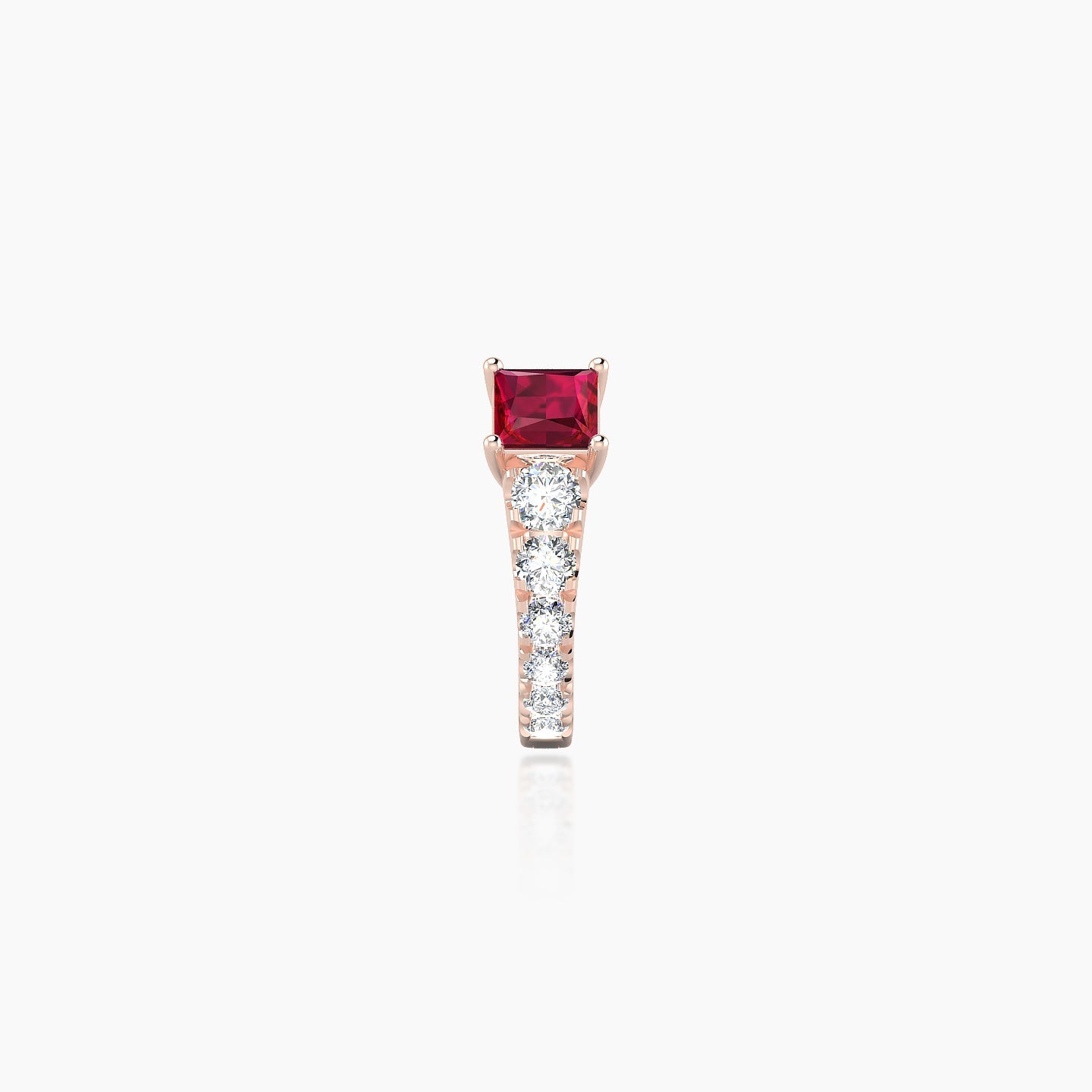 Sita | 18k Rose Gold 6.5 mm Princess Ruby & Diamond Hoop Piercing