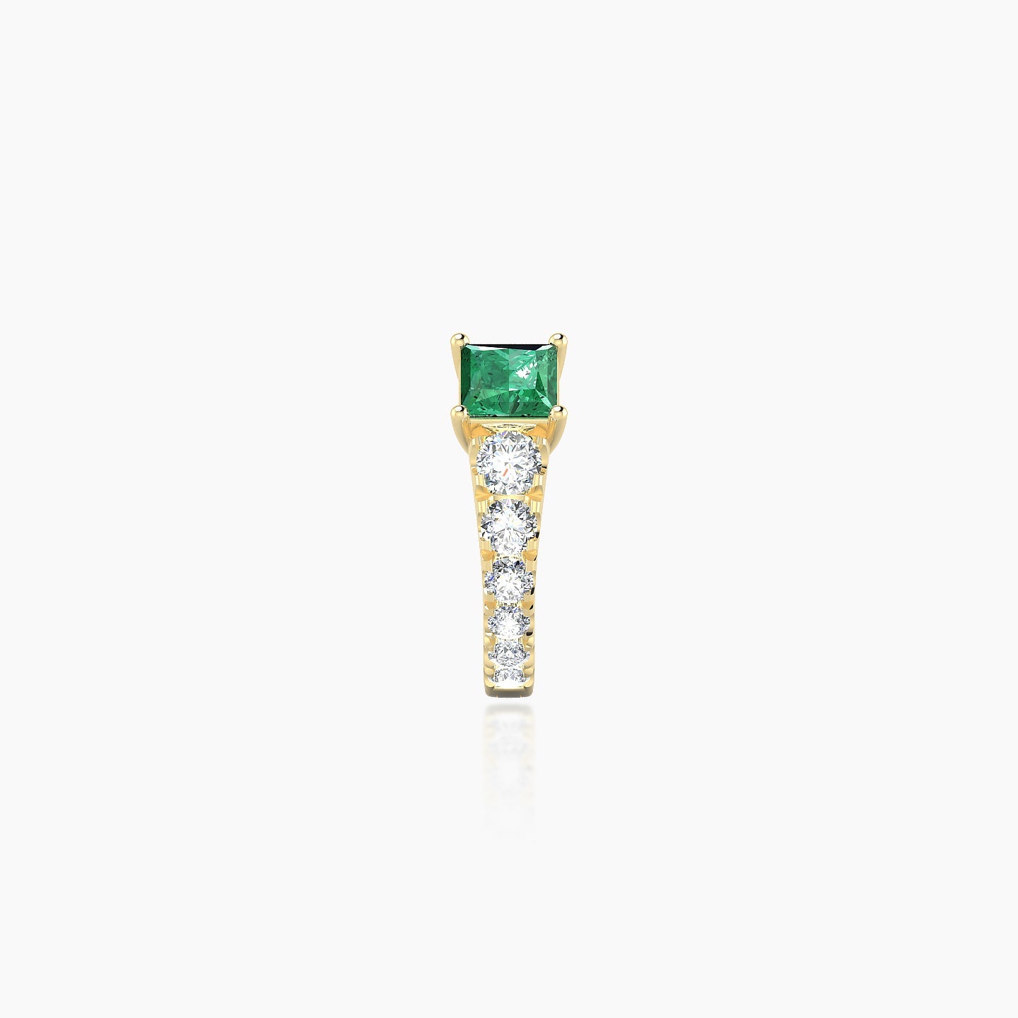 Sita | 18k Yellow Gold 6.5 mm Princess Emerald & Diamond Hoop Piercing