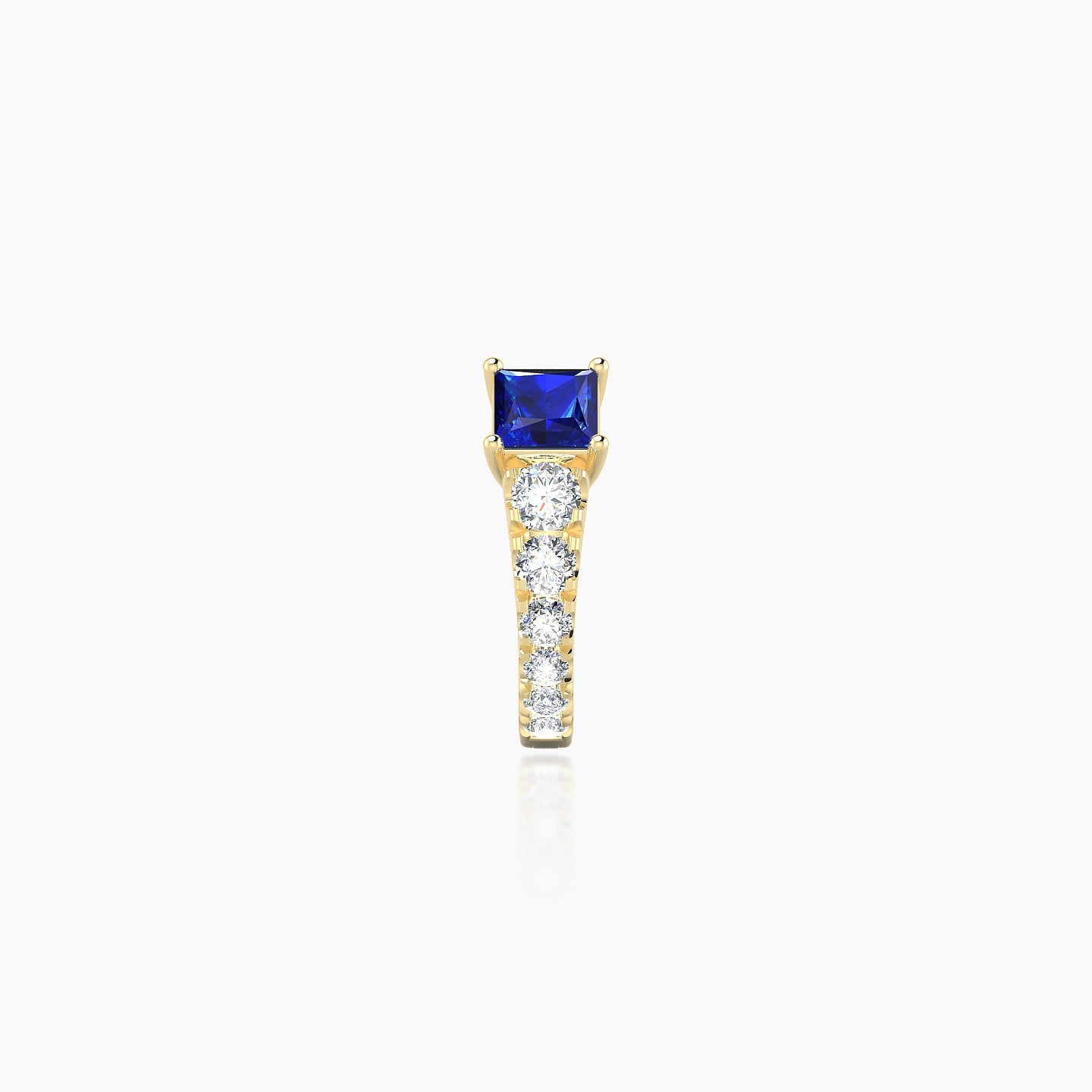 Sita | 18k Yellow Gold 6.5 mm Princess Sapphire & Diamond Hoop Piercing