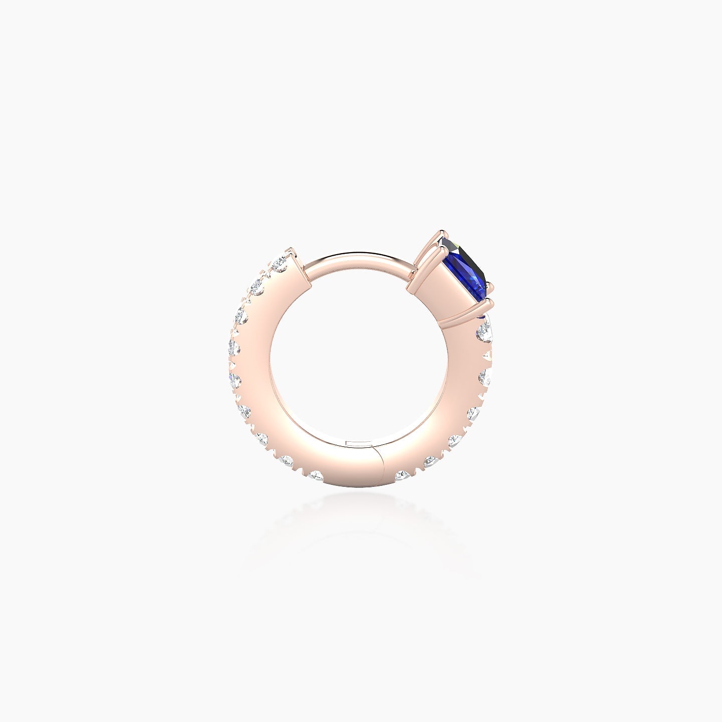 Sita | 18k Rose Gold 6.5 mm Princess Sapphire & Diamond Hoop Piercing