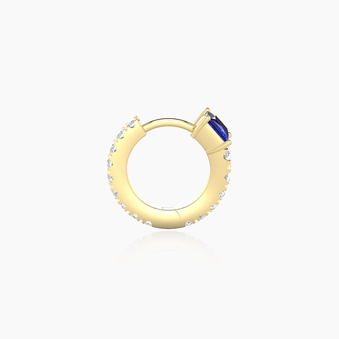 Sita | 18k Yellow Gold 6.5 mm Princess Sapphire & Diamond Hoop Piercing