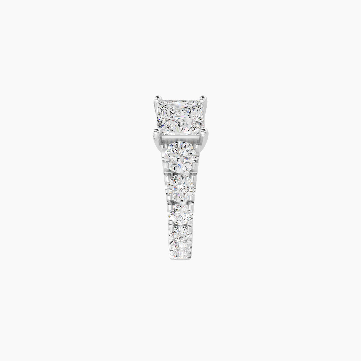 Sita | 18k White Gold 6.5 mm Princess Diamond Nose Ring Piercing