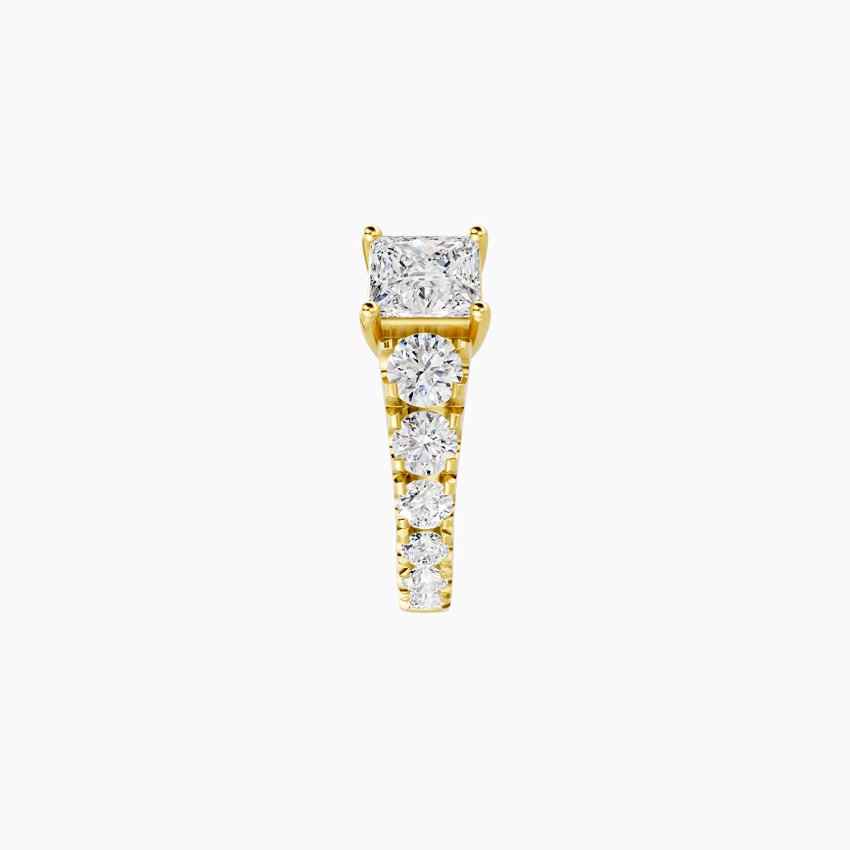 Sita | 18k Yellow Gold 6.5 mm Princess Diamond Nose Ring Piercing
