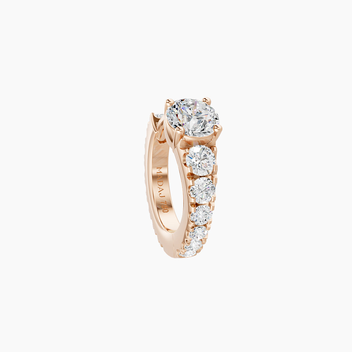 Sita | 18k Rose Gold 6.5 mm Round Diamond Hoop Piercing