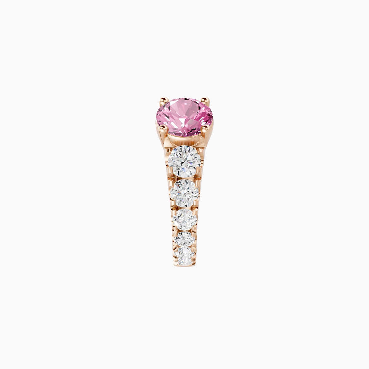 Sita | 18k Rose Gold 6.5 mm Round Pink Sapphire & Diamond Hoop Piercing