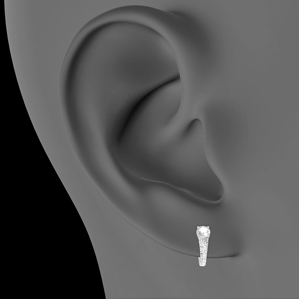 Sita | 18k White Gold 6.5 mm Round Diamond Hoop Piercing