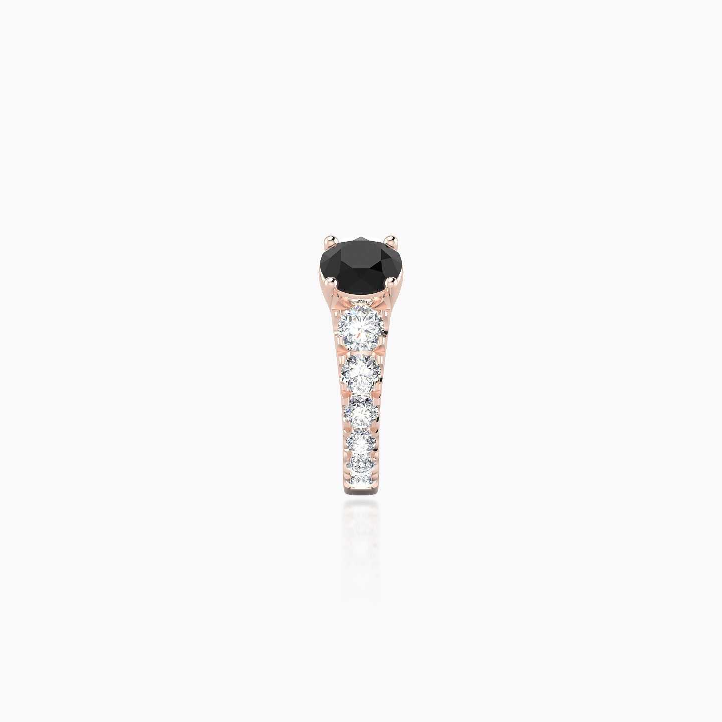 Sita | 18k Rose Gold 6.5 mm Round Black Diamond & Diamond Hoop Piercing