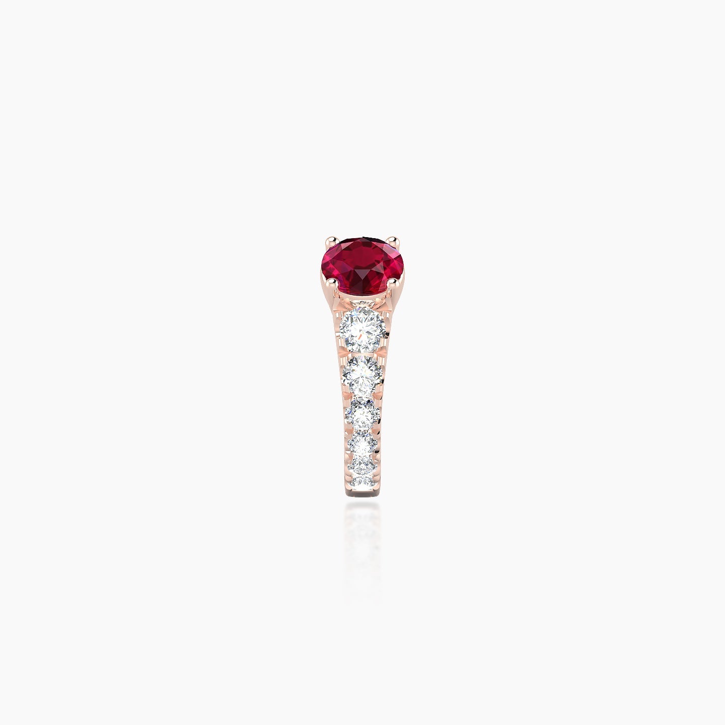 Sita | 18k Rose Gold 6.5 mm Round Ruby & Diamond Hoop Piercing