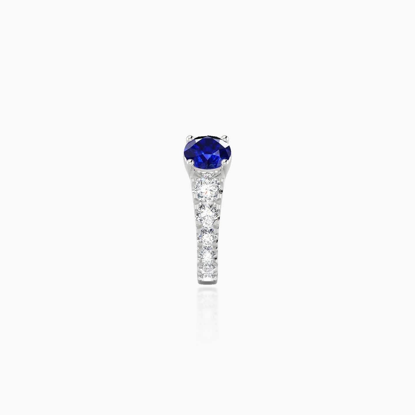 Sita | 18k White Gold 6.5 mm Round Sapphire & Diamond Hoop Piercing