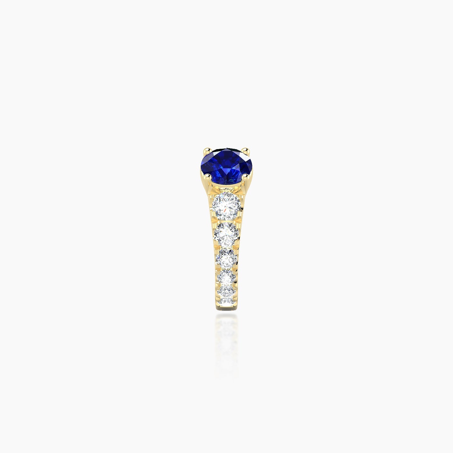 Sita | 18k Yellow Gold 6.5 mm Round Sapphire & Diamond Hoop Piercing