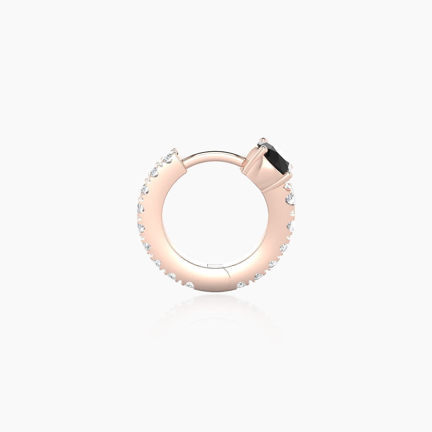 Sita | 18k Rose Gold 6.5 mm Round Black Diamond & Diamond Hoop Piercing