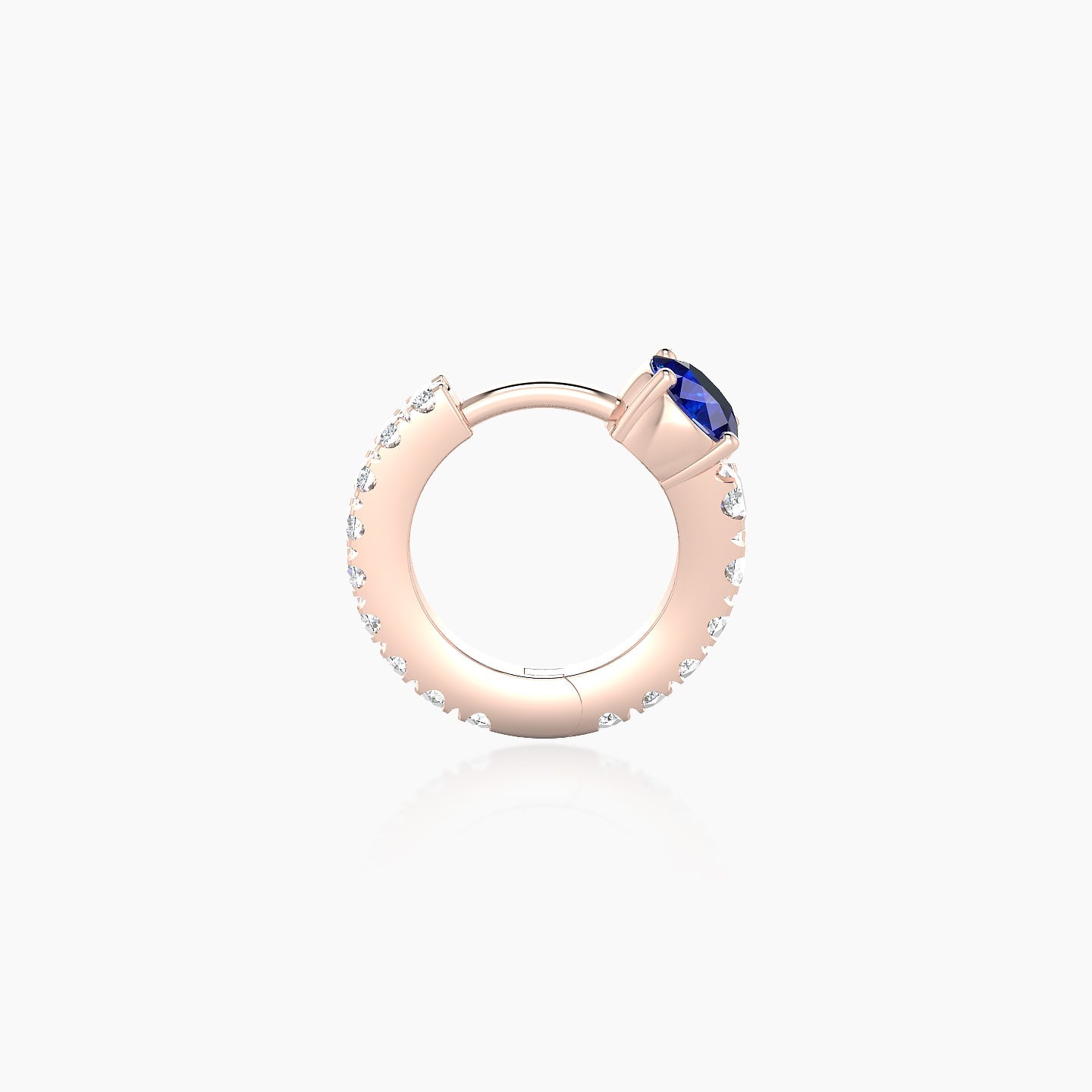 Sita | 18k Rose Gold 6.5 mm Round Sapphire & Diamond Hoop Piercing