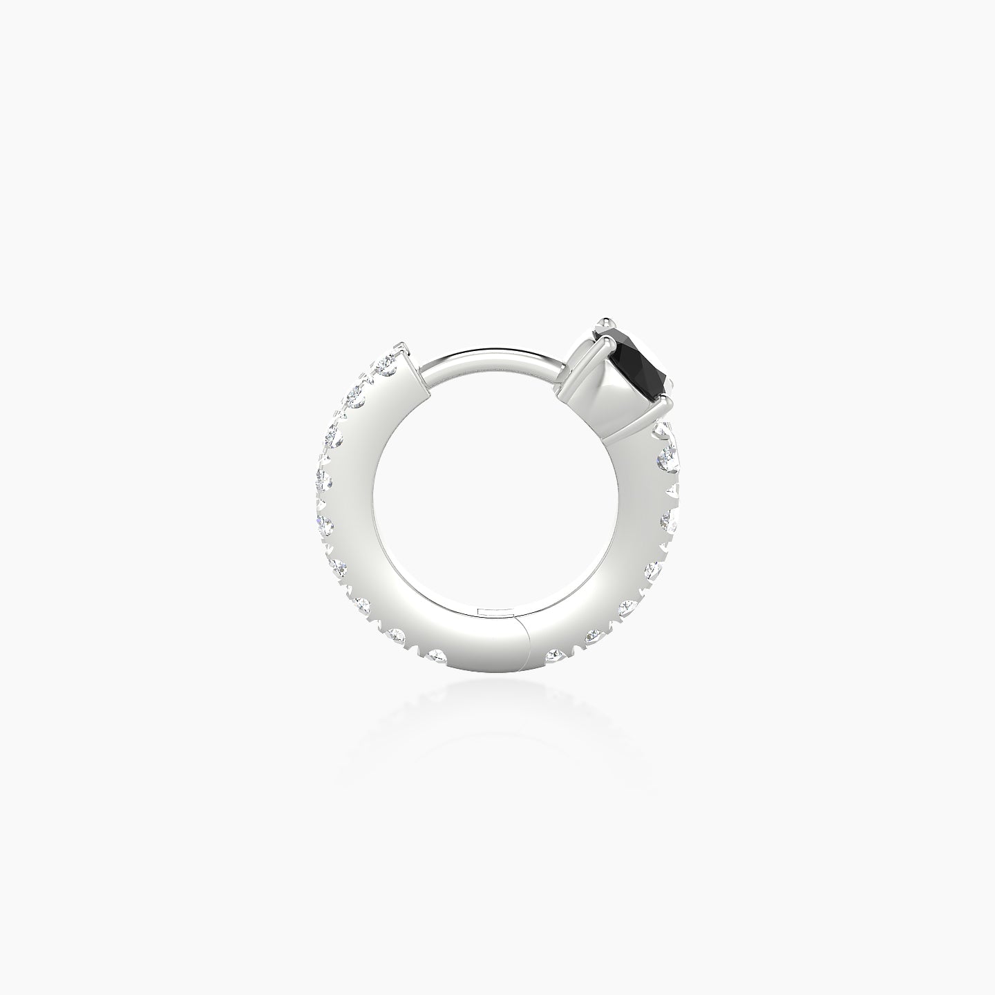 Sita | 18k White Gold 6.5 mm Round Black Diamond & Diamond Hoop Piercing