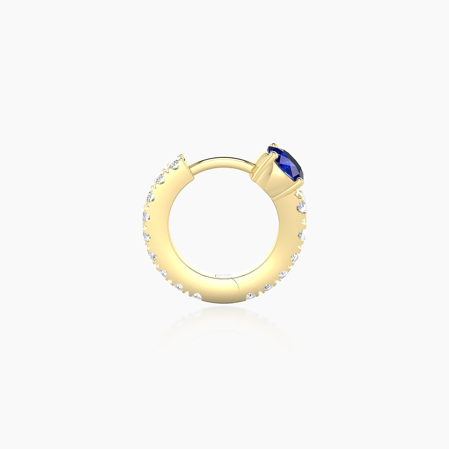 Sita | 18k Yellow Gold 6.5 mm Round Sapphire & Diamond Hoop Piercing