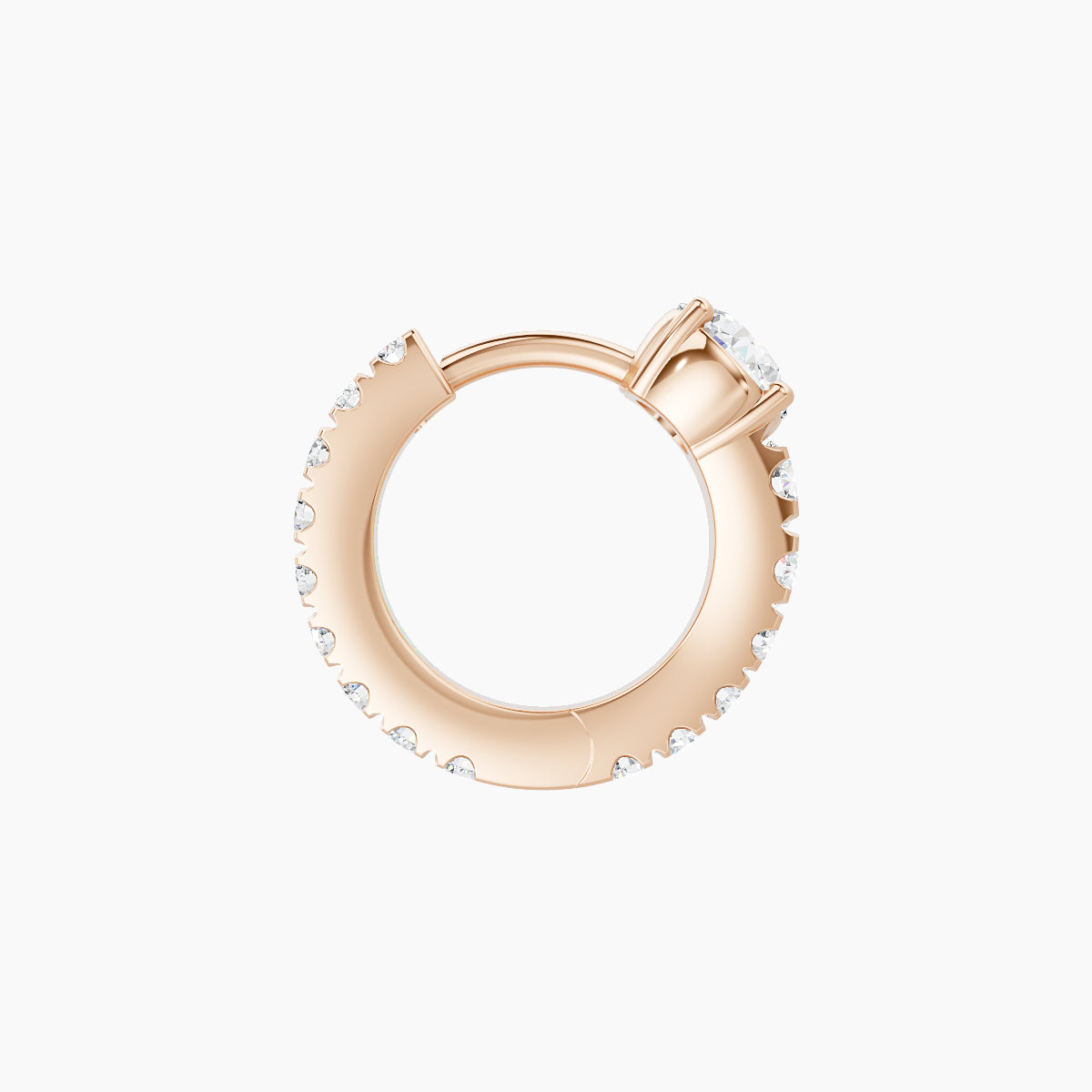 Sita | 18k Rose Gold 6.5 mm Round Diamond Nose Ring Piercing
