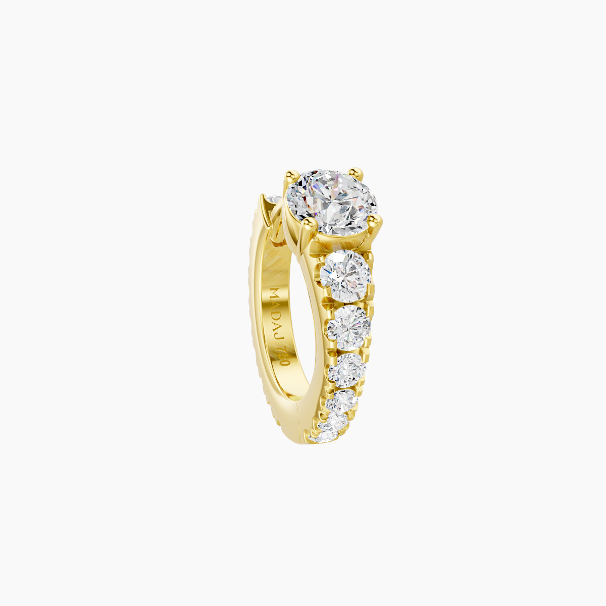 Sita | 18k Yellow Gold 6.5 mm Round Diamond Nose Ring Piercing