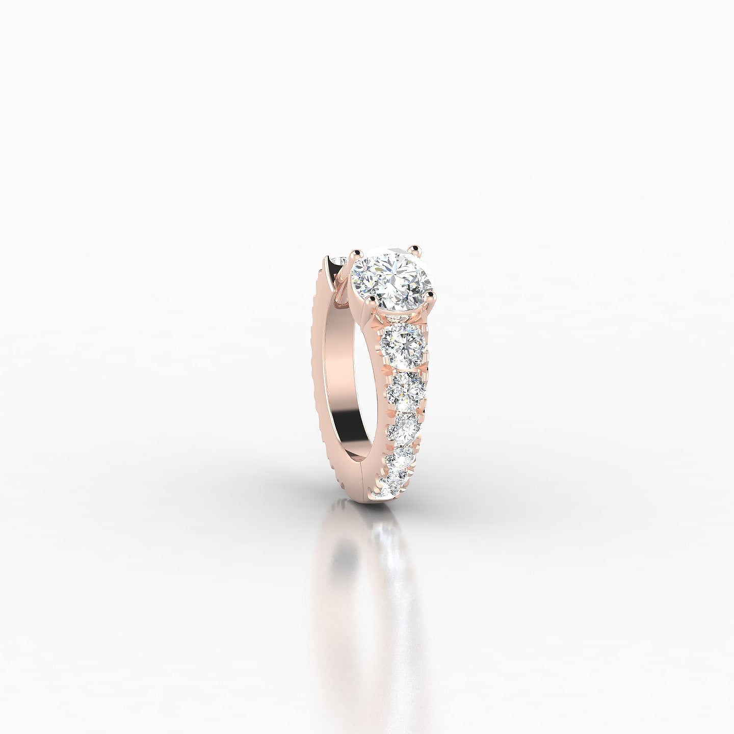 Sita | 18k Rose Gold 6.5 mm Round Diamond Nose Ring Piercing