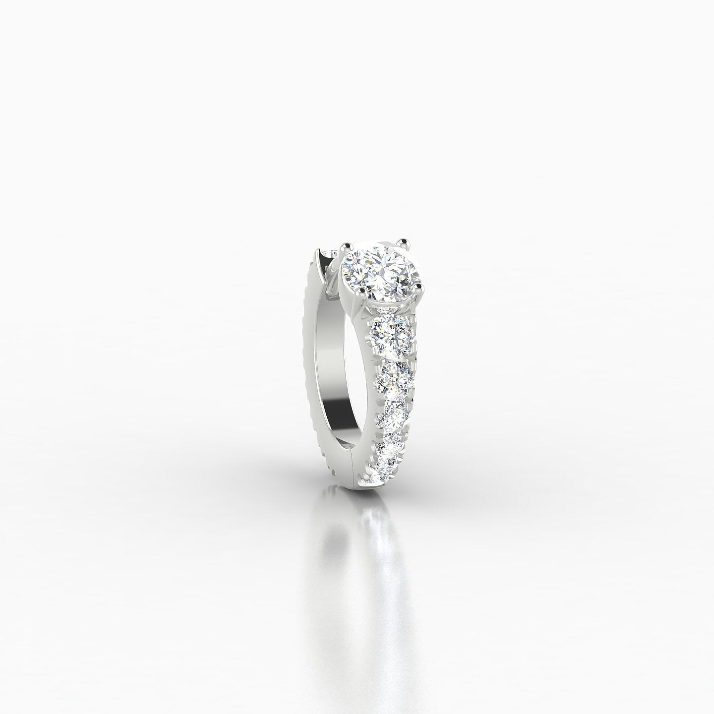 Sita | 18k White Gold 6.5 mm Round Diamond Nose Ring Piercing