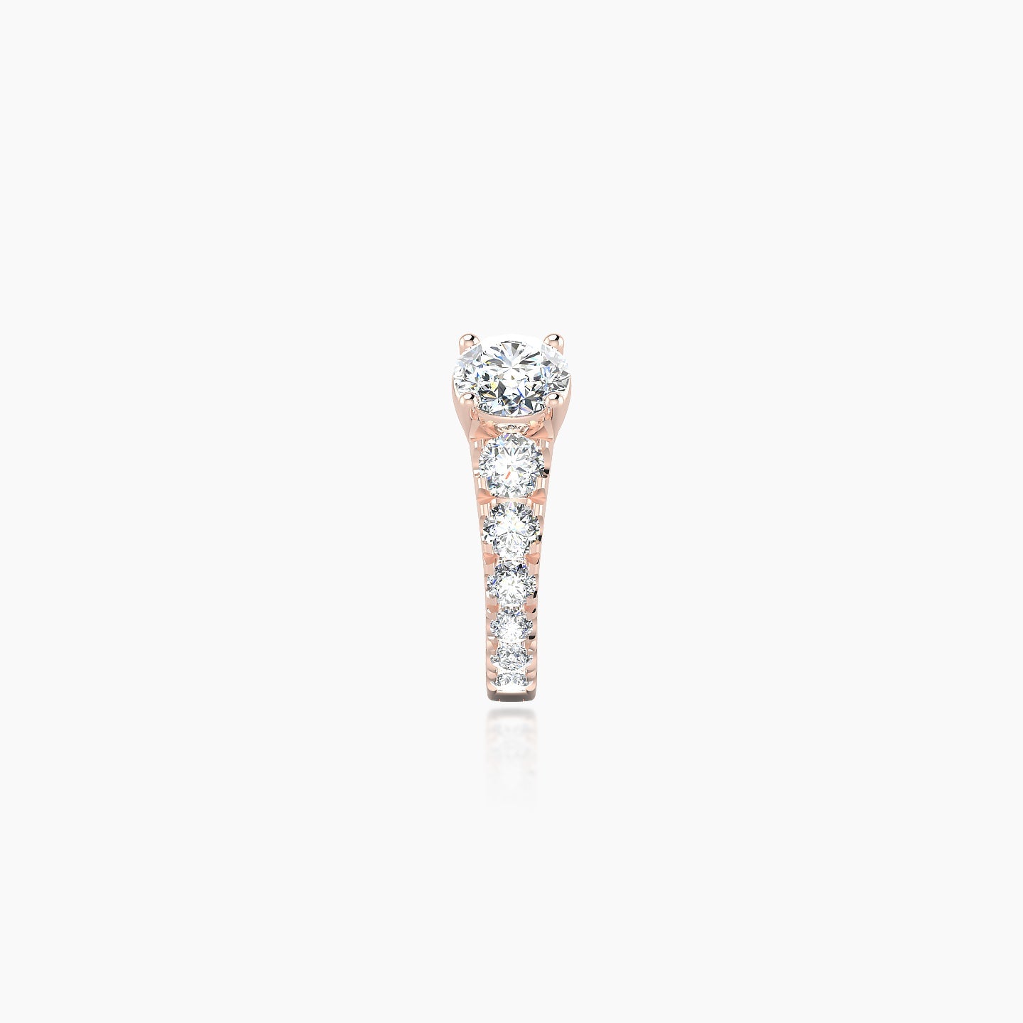 Sita | 18k Rose Gold 6.5 mm Round Diamond Nose Ring Piercing