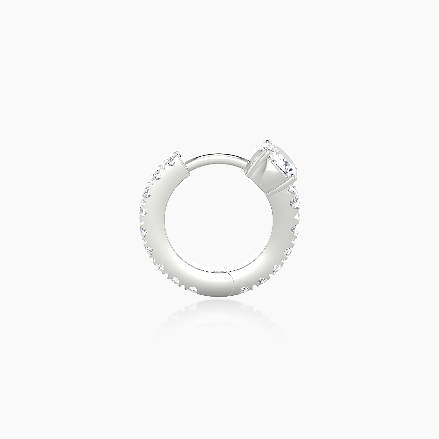 Sita | 18k White Gold 6.5 mm Round Diamond Nose Ring Piercing