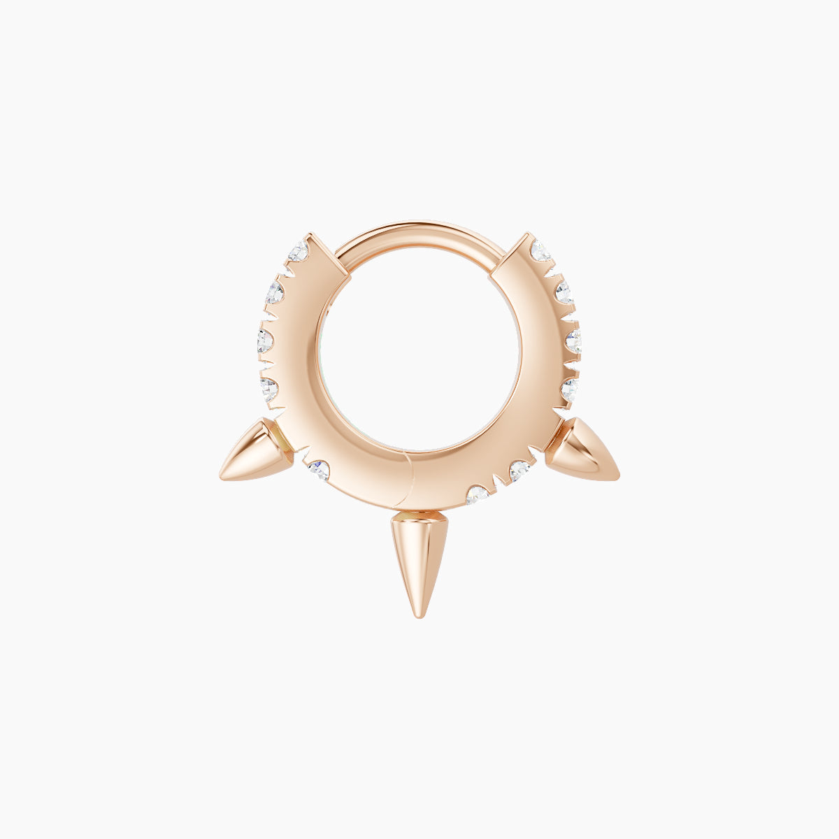 Skade | 18k Rose Gold 5 mm Spike Diamond Hoop Piercing