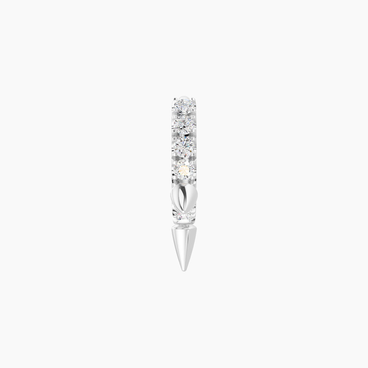 Skade | 18k White Gold 5 mm Spike Diamond Hoop Piercing