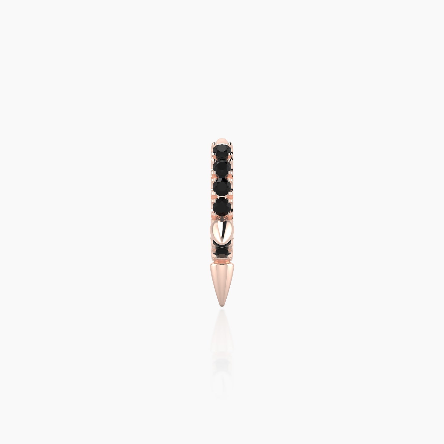 Skade | 18k Rose Gold 5 mm Spike Black Diamond Hoop Piercing