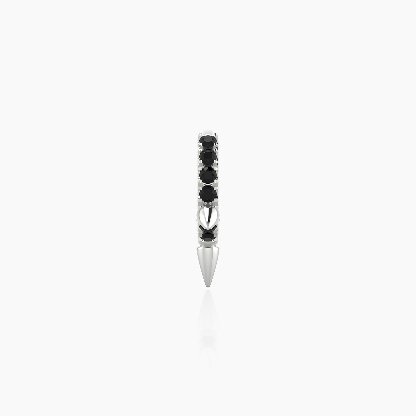 Skade | 18k White Gold 5 mm Spike Black Diamond Hoop Piercing