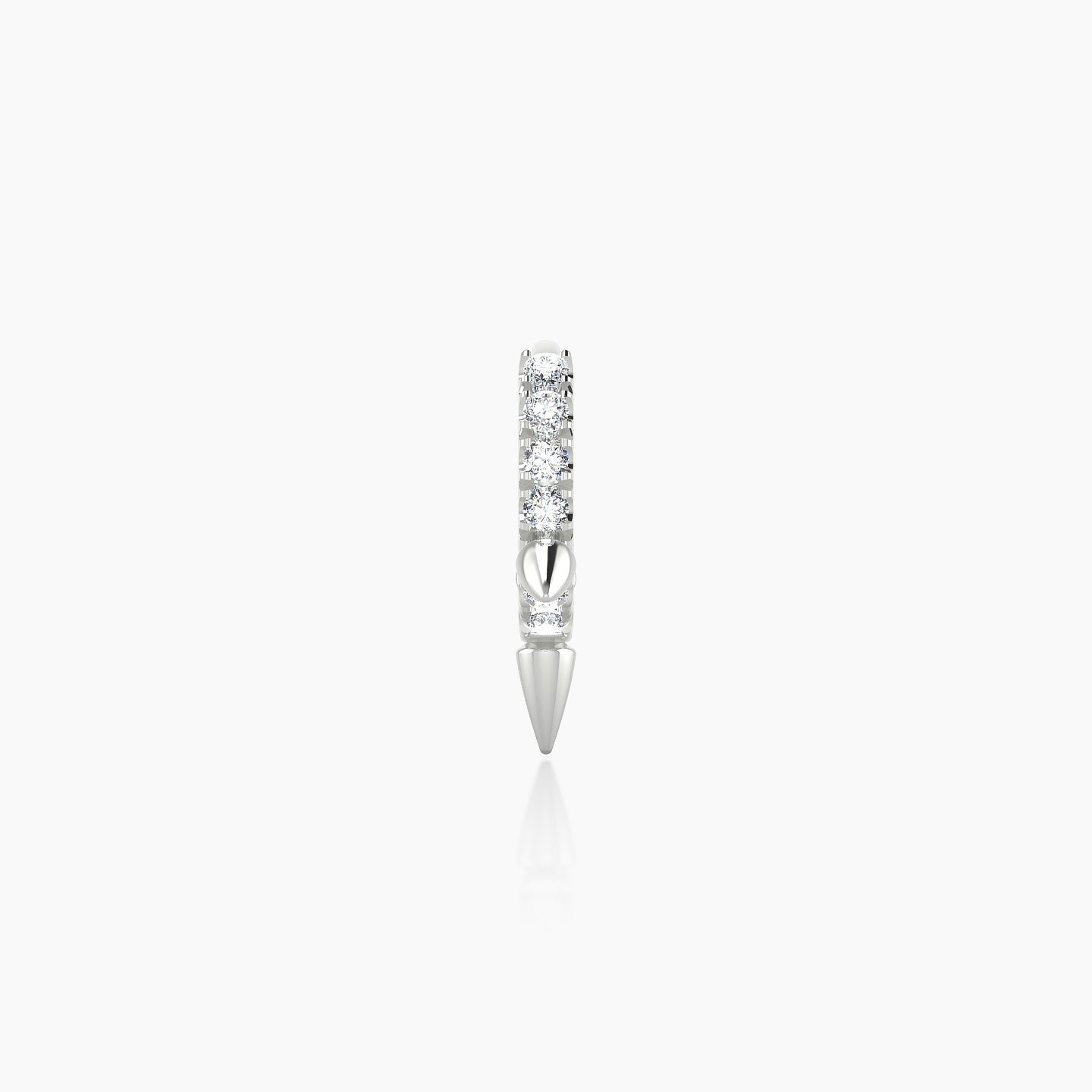 Skade | 18k White Gold 5 mm Spike Diamond Hoop Piercing