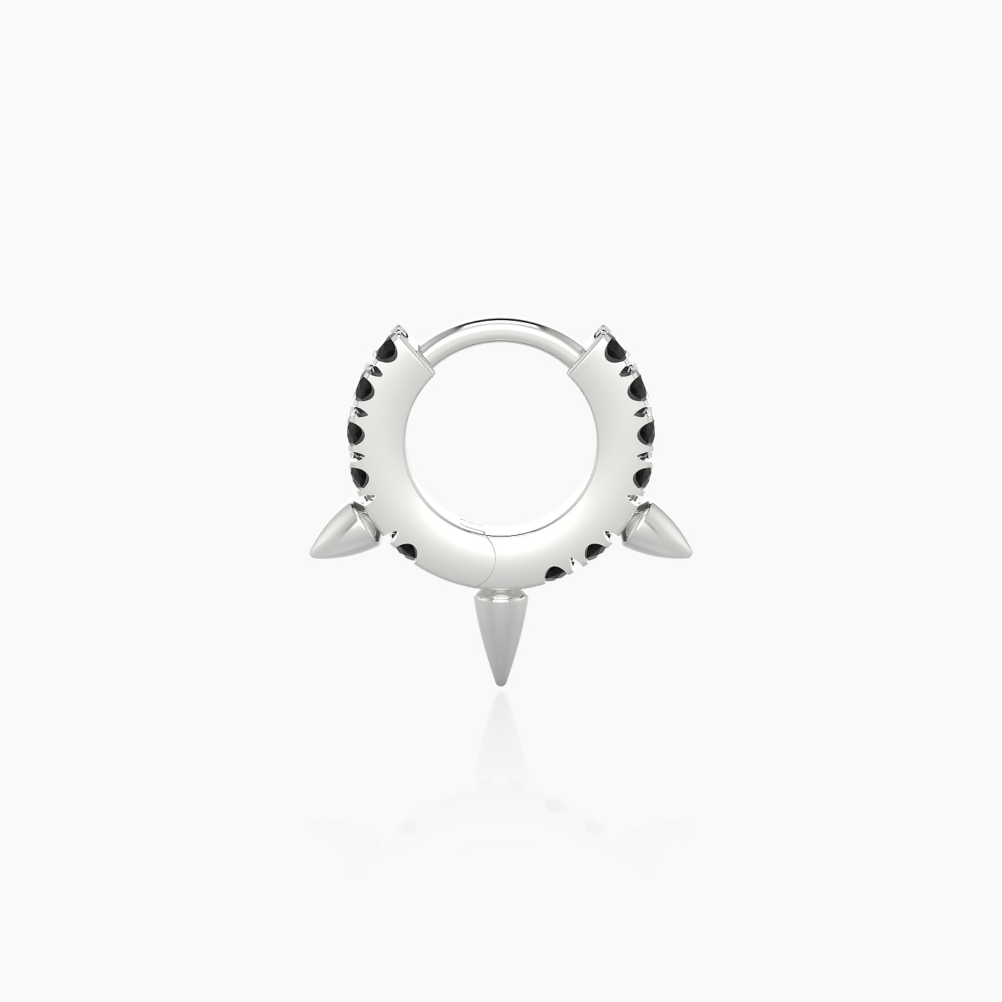 Skade | 18k White Gold 5 mm Spike Black Diamond Hoop Piercing