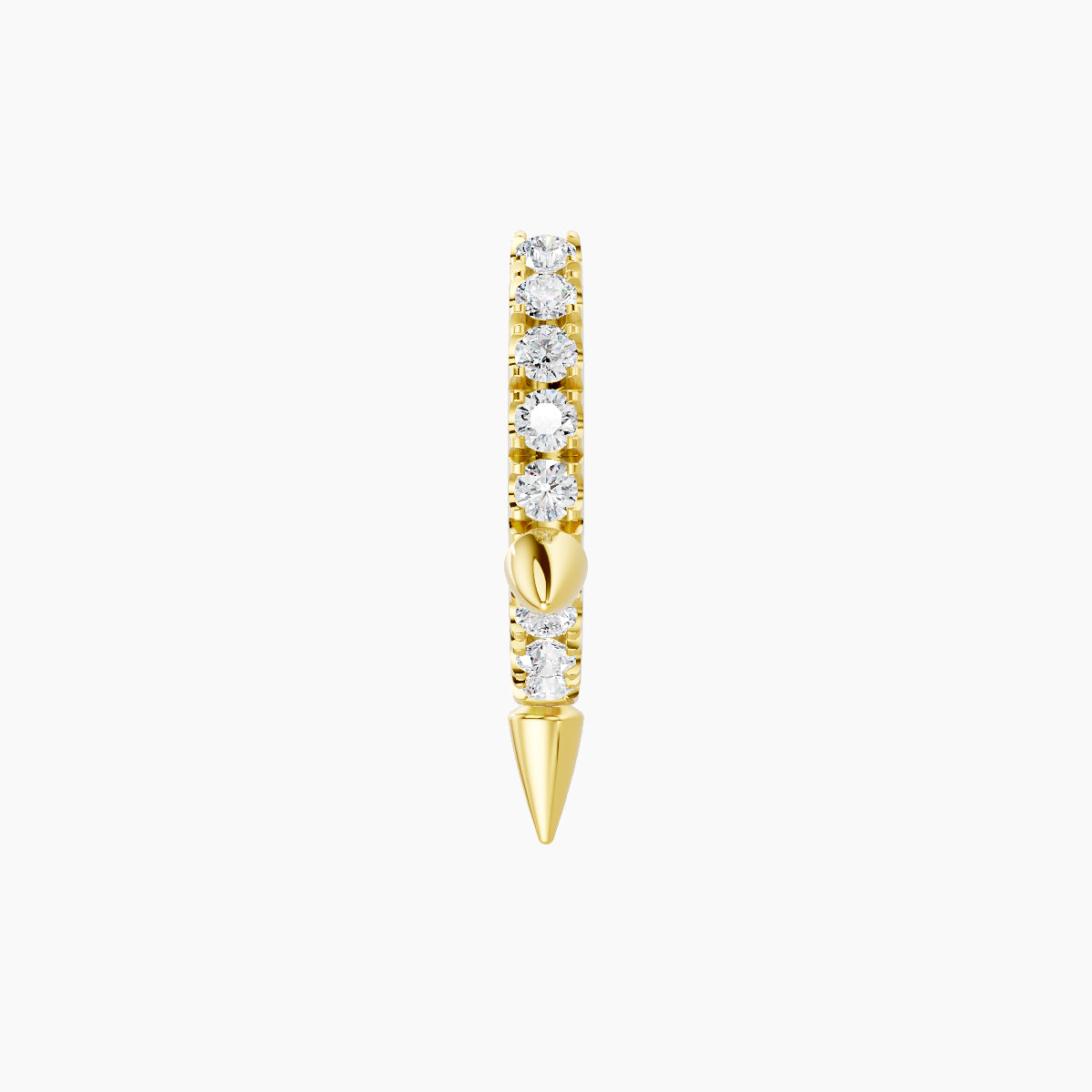Skade | 18k Yellow Gold 6.5 mm Spike Diamond Hoop Piercing
