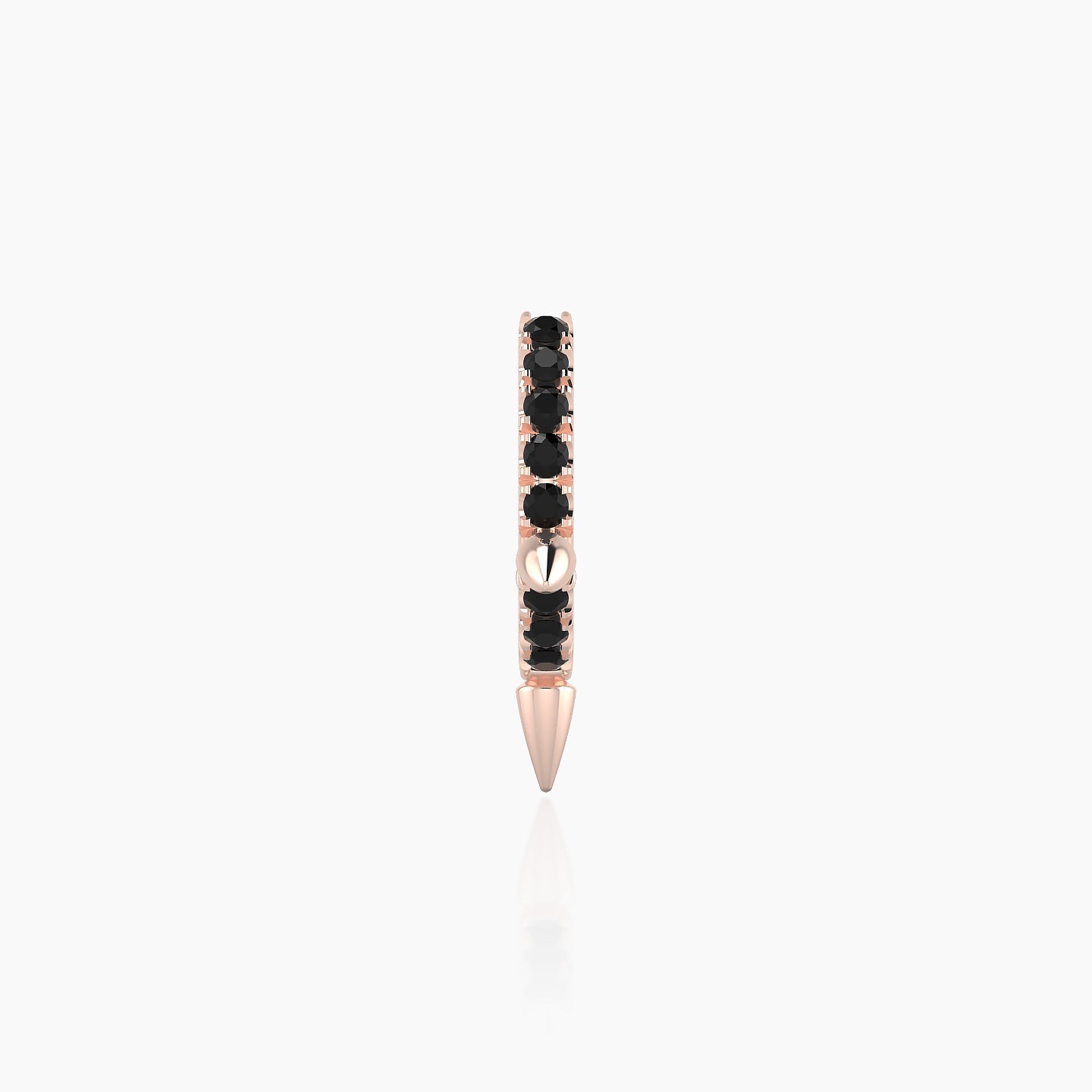 Skade | 18k Rose Gold 6.5 mm Spike Black Diamond Hoop Piercing