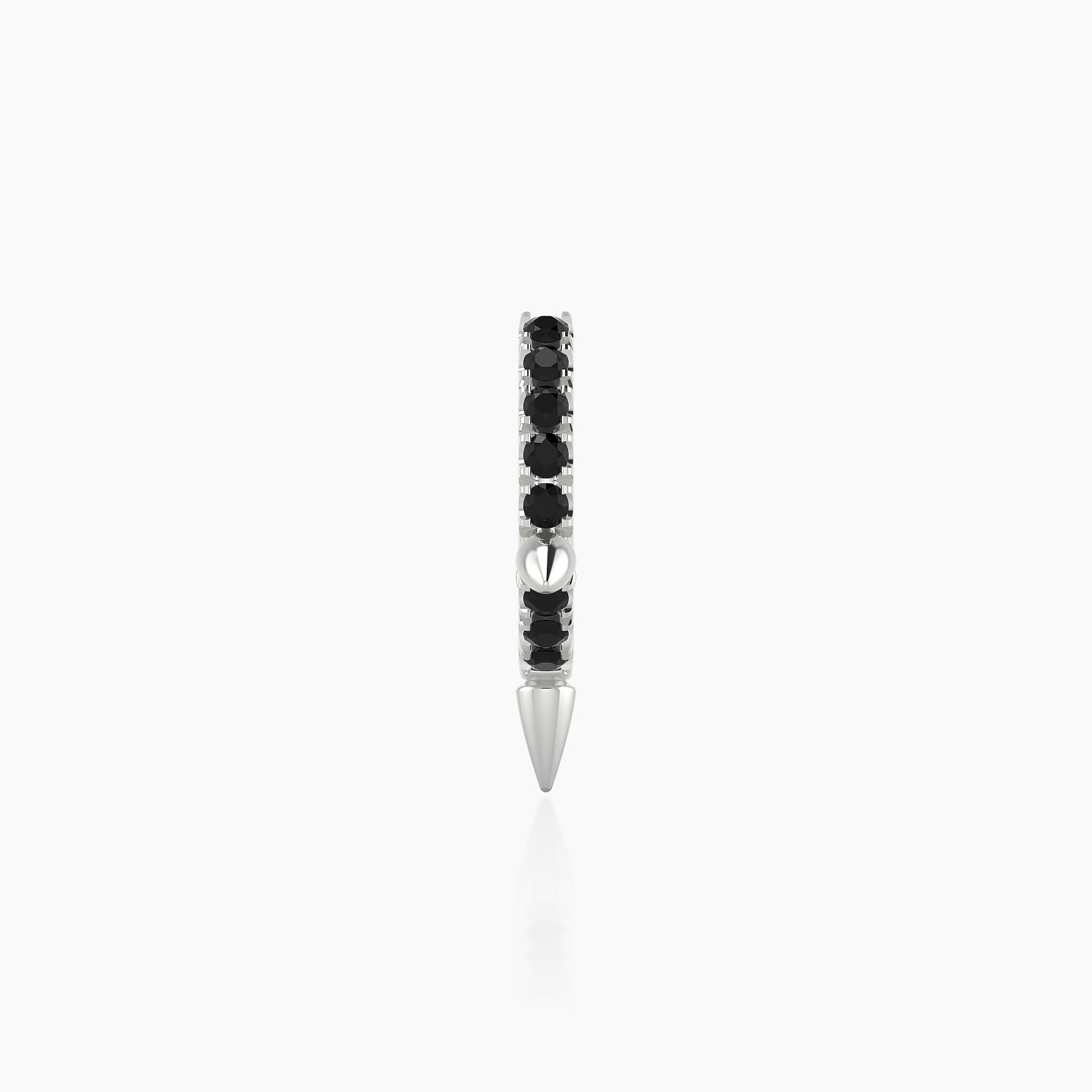 Skade | 18k White Gold 6.5 mm Spike Black Diamond Hoop Piercing