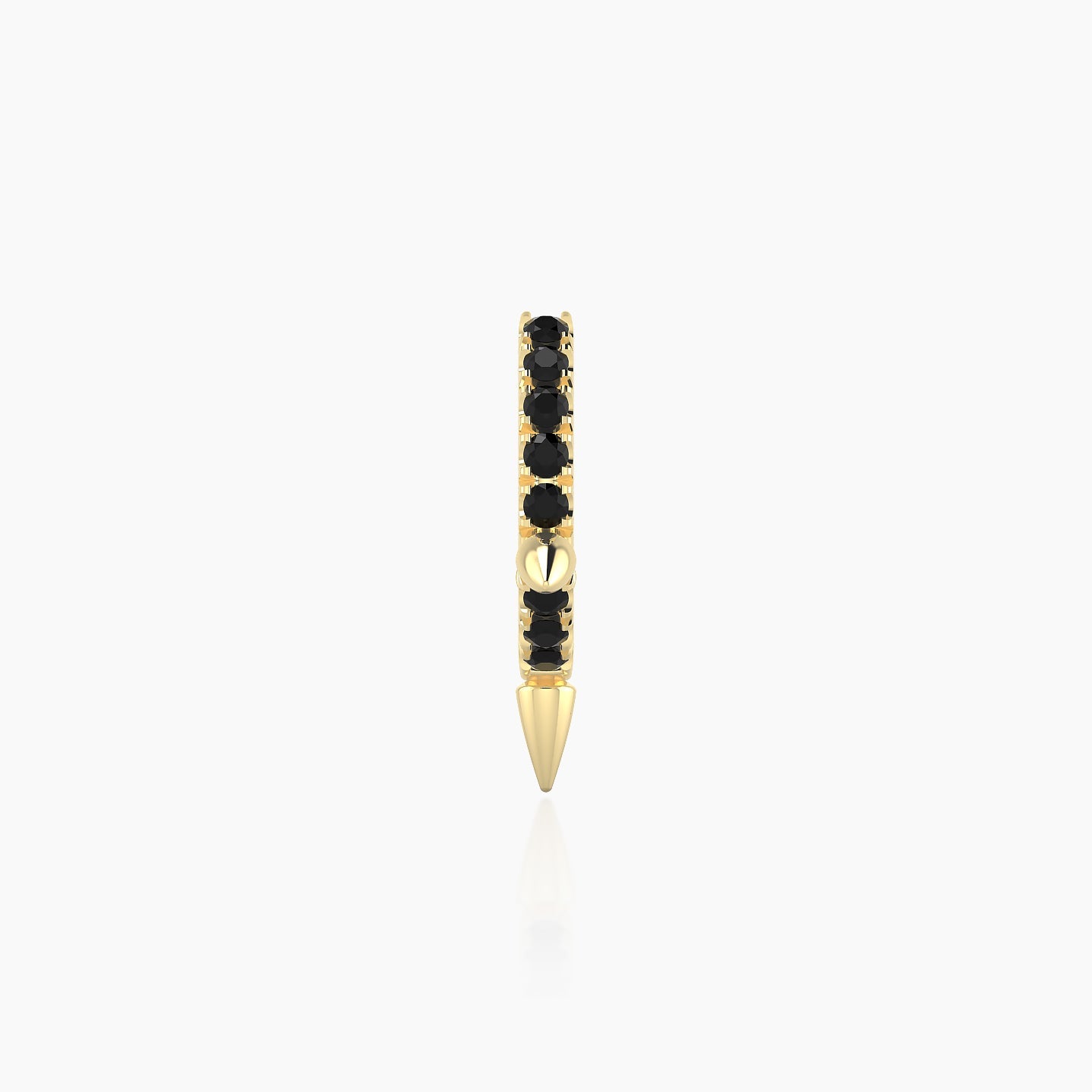 Skade | 18k Yellow Gold 6.5 mm Spike Black Diamond Hoop Piercing