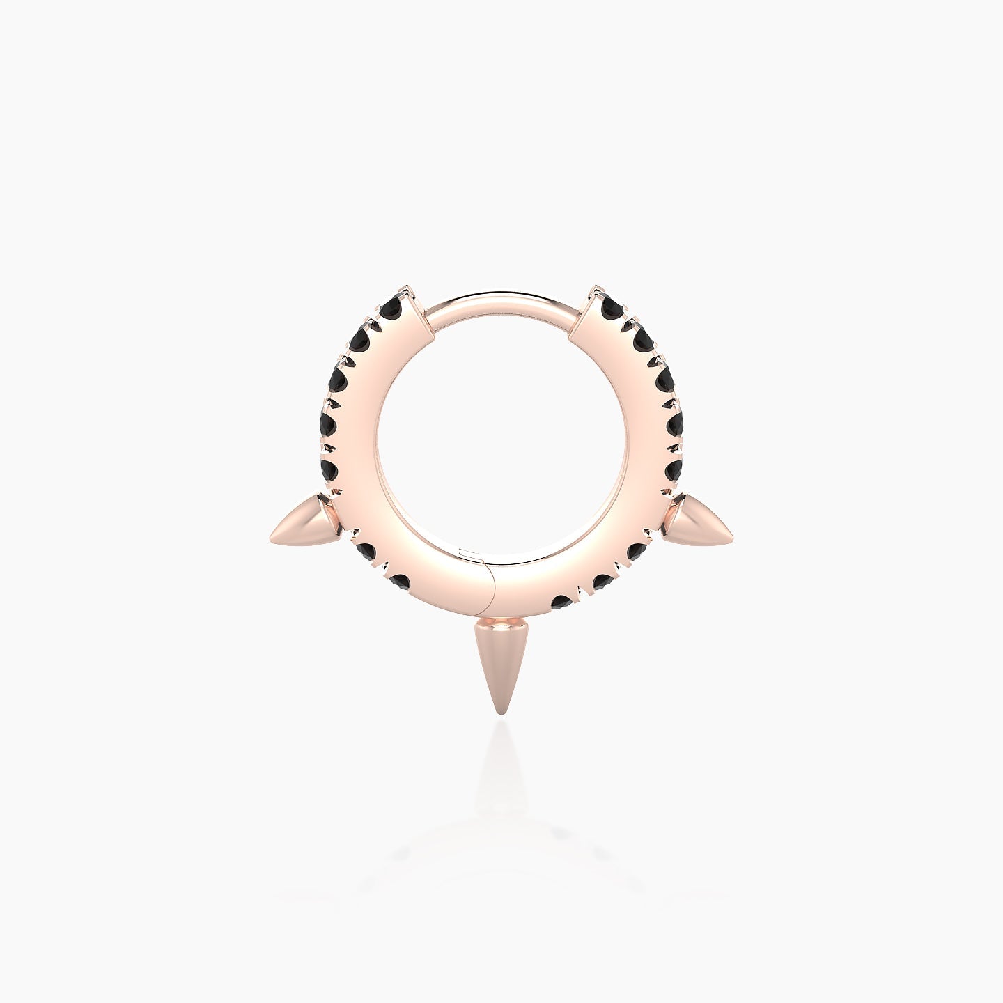 Skade | 18k Rose Gold 6.5 mm Spike Black Diamond Hoop Piercing