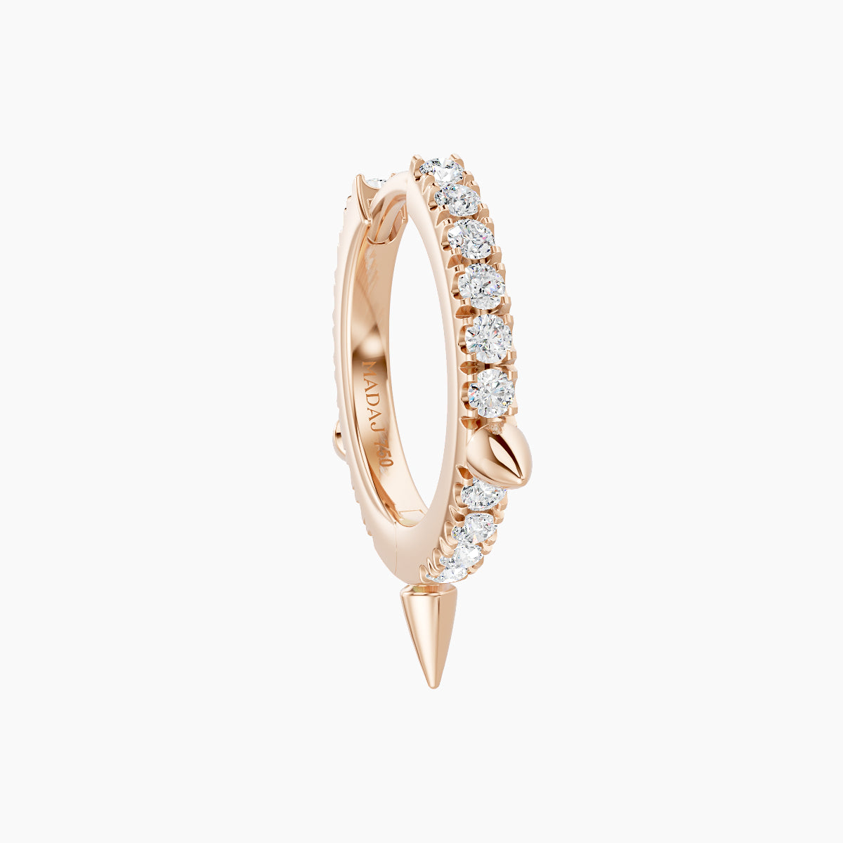 Skade | 18k Rose Gold 8 mm Spike Diamond Hoop Piercing