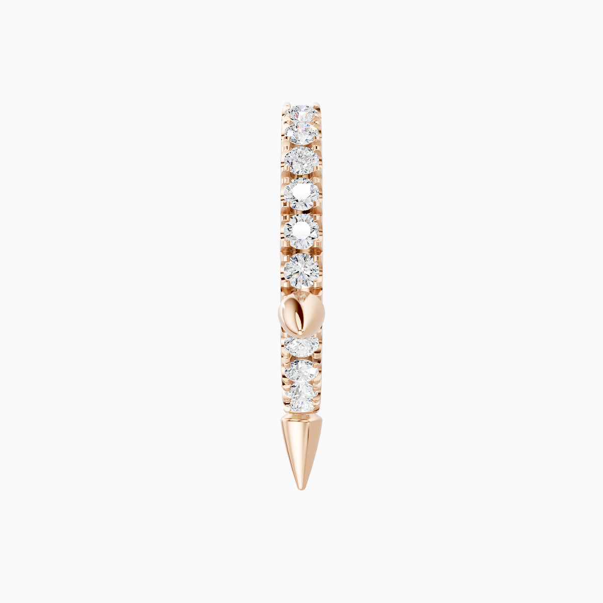 Skade | 18k Rose Gold 8 mm Spike Diamond Hoop Piercing