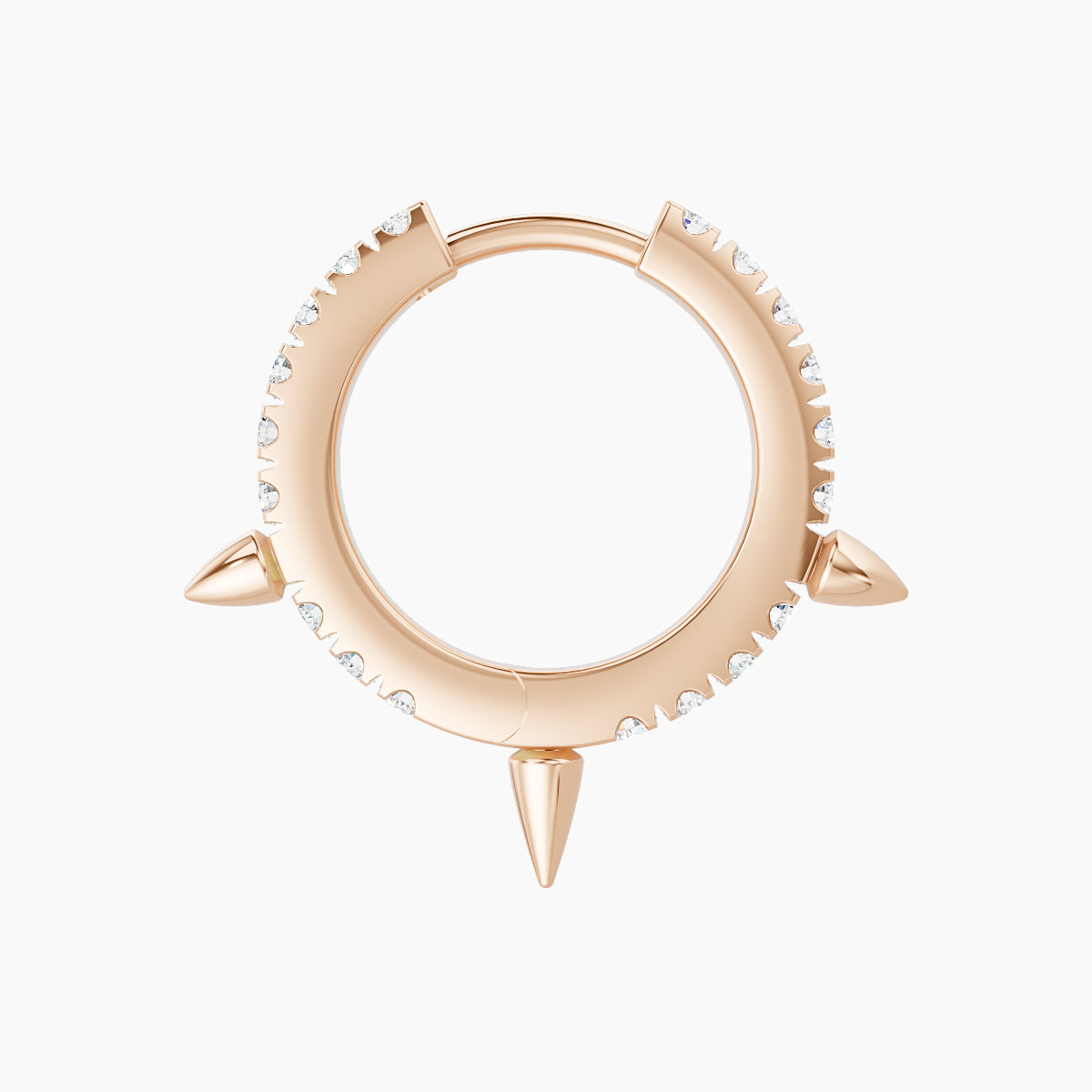 Skade | 18k Rose Gold 8 mm Spike Diamond Hoop Piercing