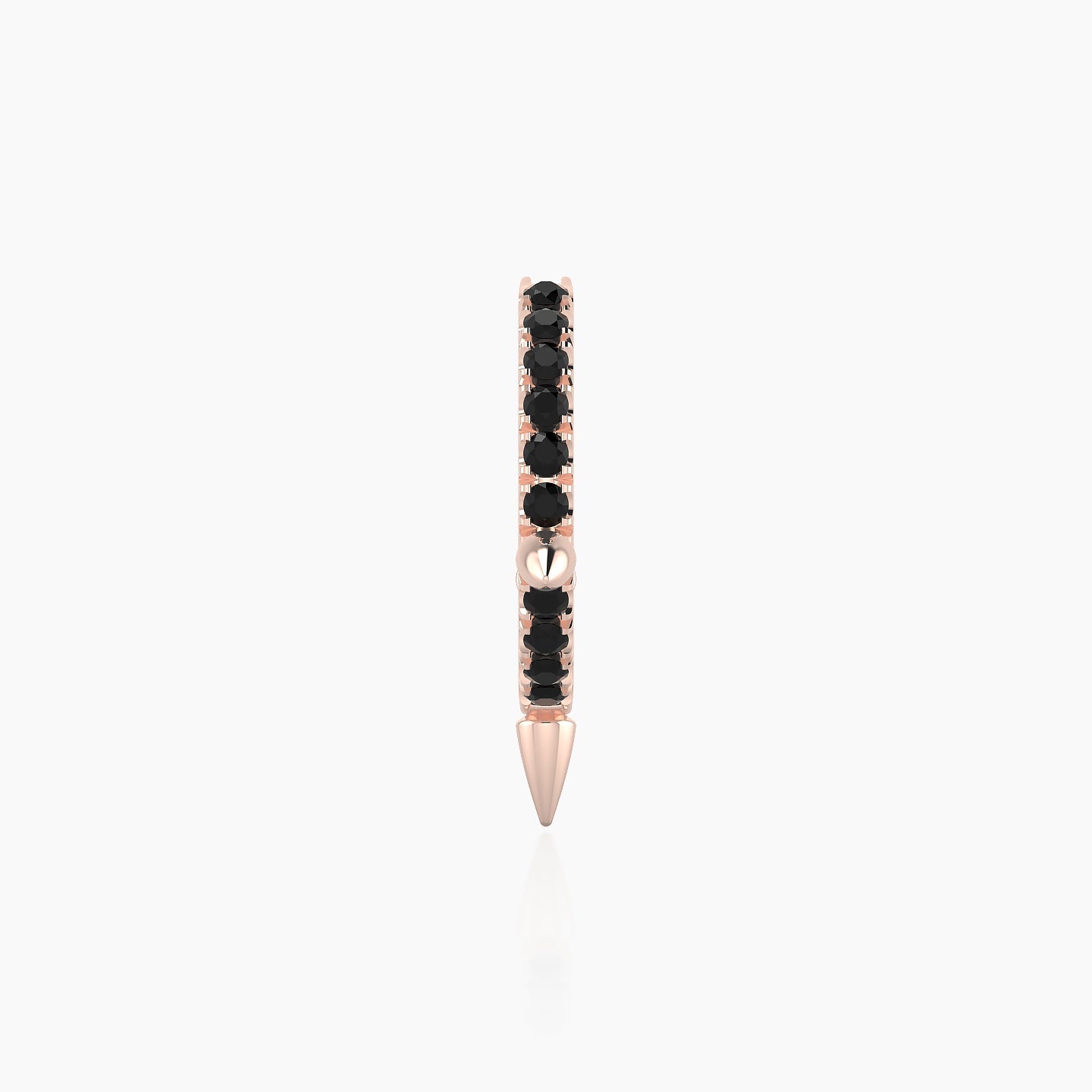 Skade | 18k Rose Gold 8 mm Spike Black Diamond Hoop Piercing